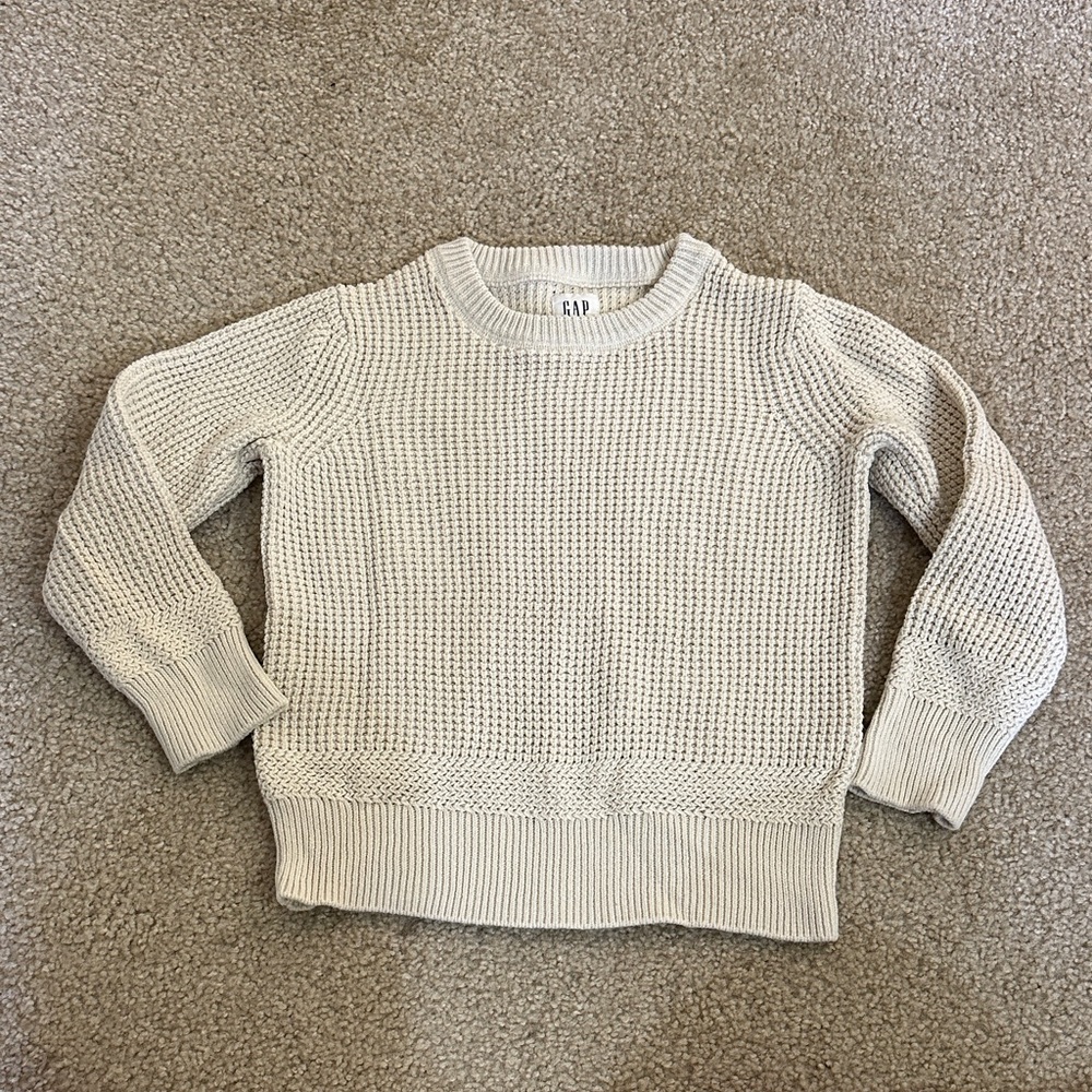 GAP Boys Textured Cream Sweater-XS